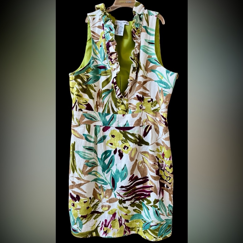 Vintage Madison Leigh Lime Green Dress Size 16P